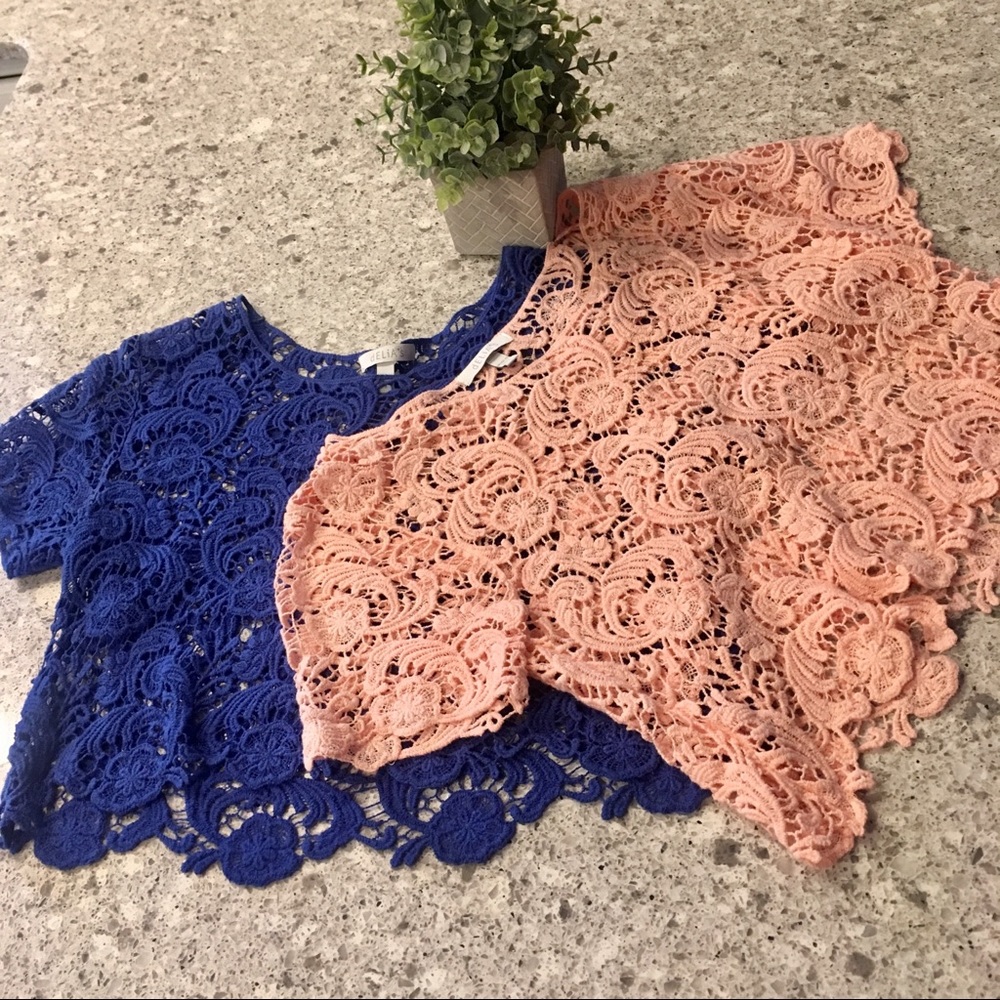 2 lace crop tops